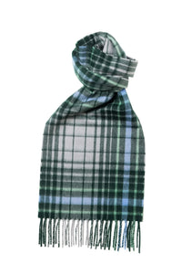 JOSHUA ELLIS CASHMERE SCARF - GREEN/GREY SHADOW PLAID