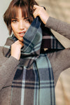 JOSHUA ELLIS CASHMERE SCARF - GREEN/NAVY/RUST PLAID