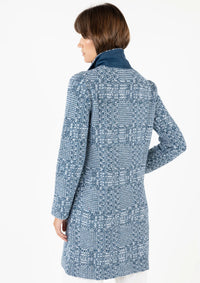 AMINA RUBINACCI MACRO TWEED COAT - OCEAN