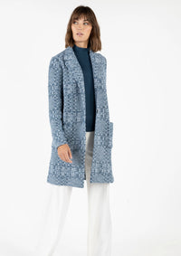 AMINA RUBINACCI MACRO TWEED COAT - OCEAN