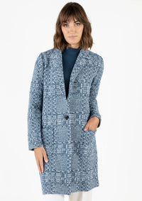 AMINA RUBINACCI MACRO TWEED COAT - OCEAN