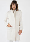 AMINA RUBINACCI TWEED HERRINGBONE LONG COAT - WINTER WHITE