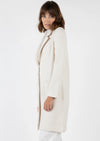 AMINA RUBINACCI TWEED HERRINGBONE LONG COAT - WINTER WHITE