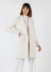 AMINA RUBINACCI TWEED HERRINGBONE LONG COAT - WINTER WHITE