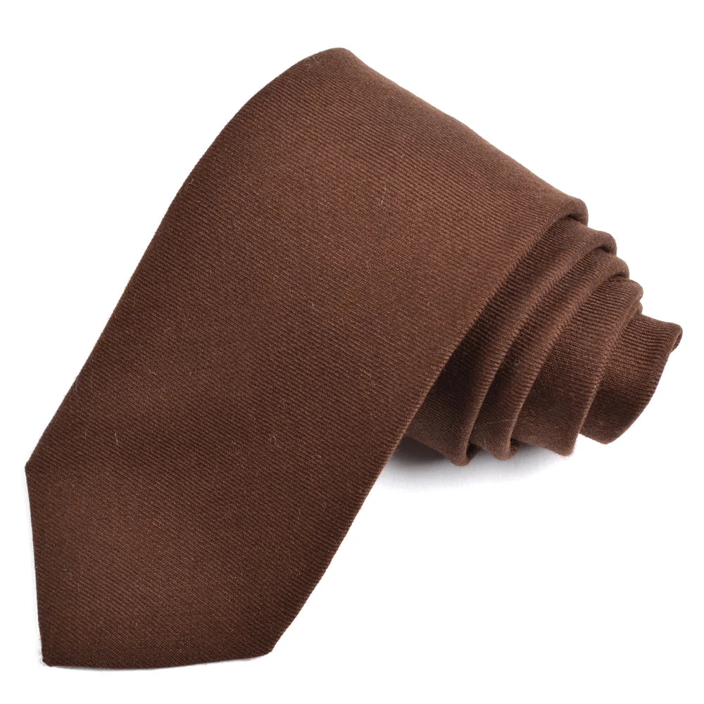 DION WOOL MELANGE TIE - CHOCOLATE BROWN