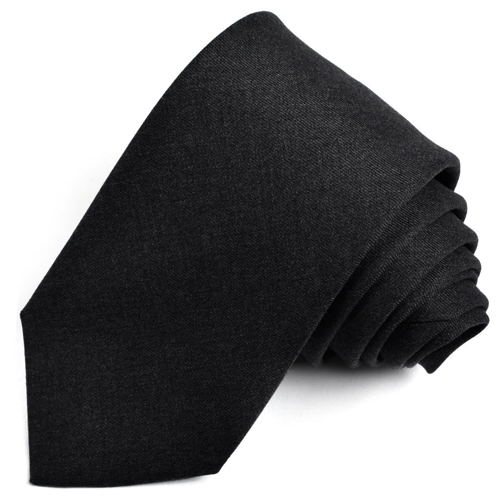 DION WOOL MELANGE TIE - BLACK