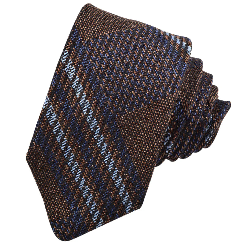 DION WOVEN TIE - MOCHA PLAID