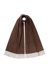 JOHNSTONS OF ELGIN WIDE CASHMERE SCARF - PEAT