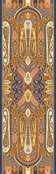 ETRO TOSCA CASHMERE/SILK SCARF - MULTICOLOR ON BLACK
