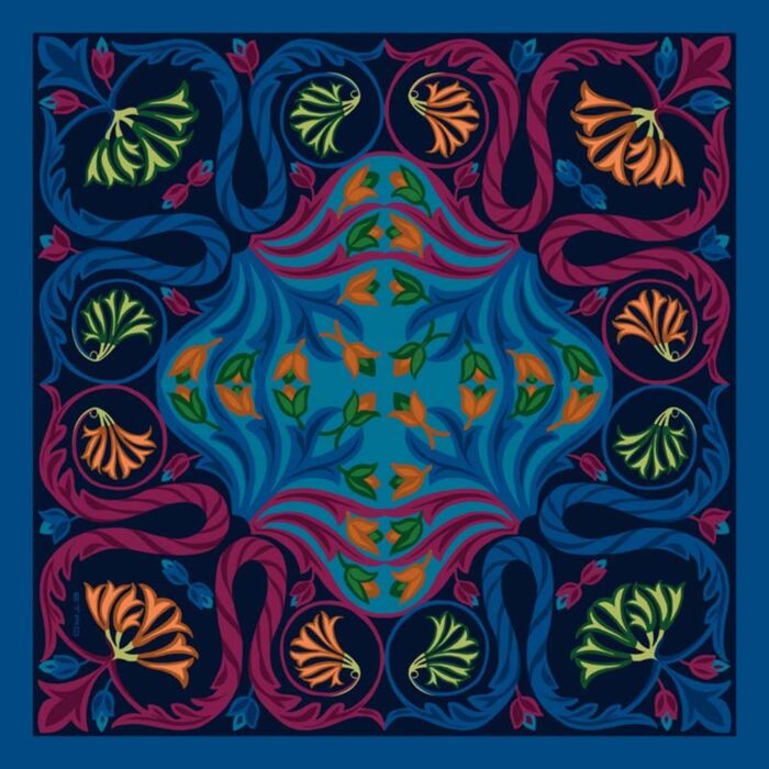 ETRO TURANDOT SILK FOULARD - BLUE