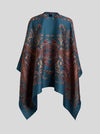 ETRO WOOL/MODAL CAPE - TEAL