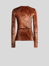 ETRO PAISLEY JERSEY TOP - ORANGE