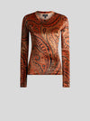 ETRO PAISLEY JERSEY TOP - ORANGE