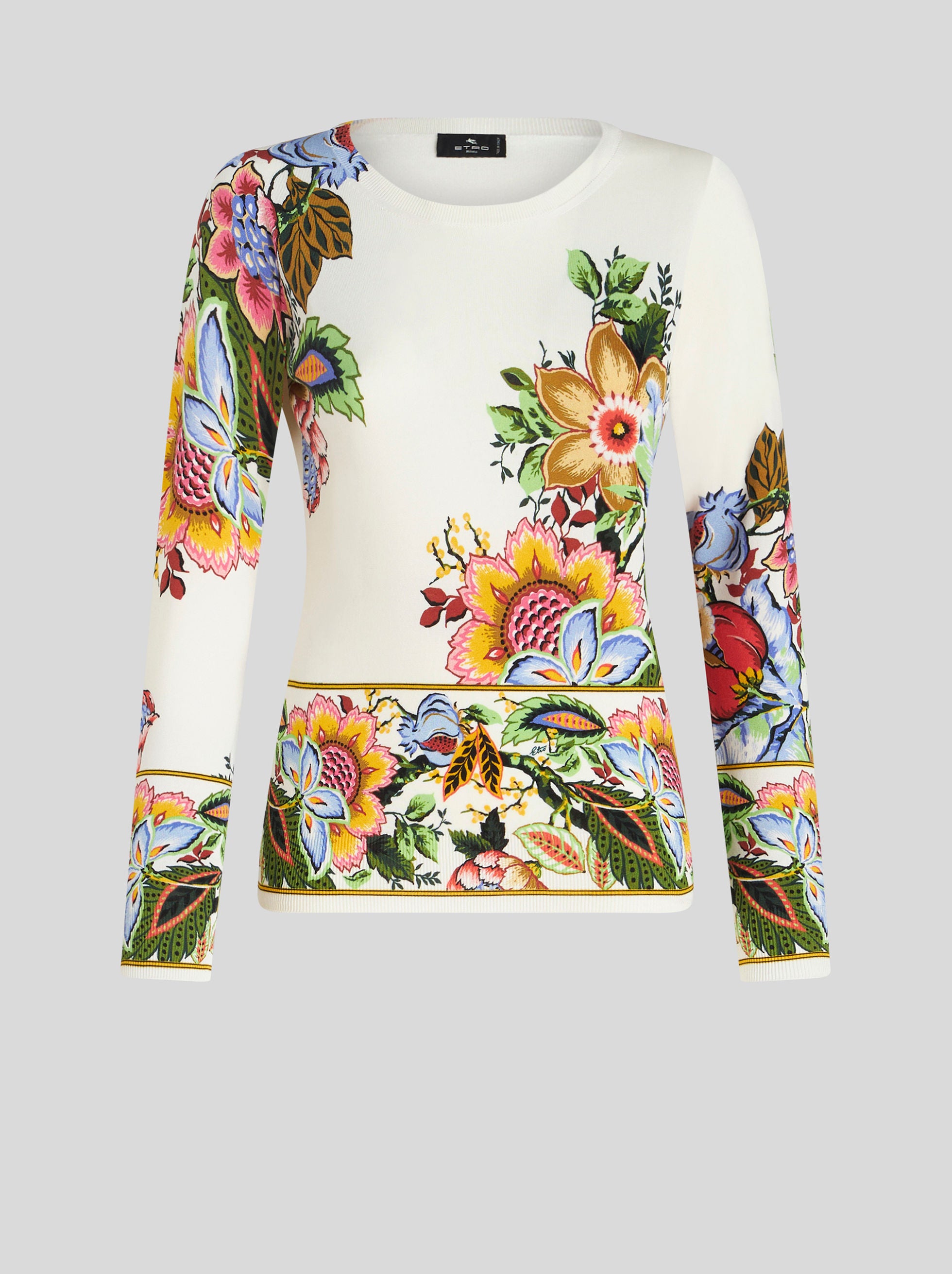 ETRO FLORAL KNIT TOP - WHITE