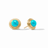 JULIE VOS WAVE STONE STUD - TURQUOISE BLUE