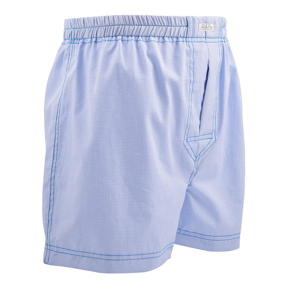 DION BOXER SHORTS - LIGHT BLUE GINGHAM