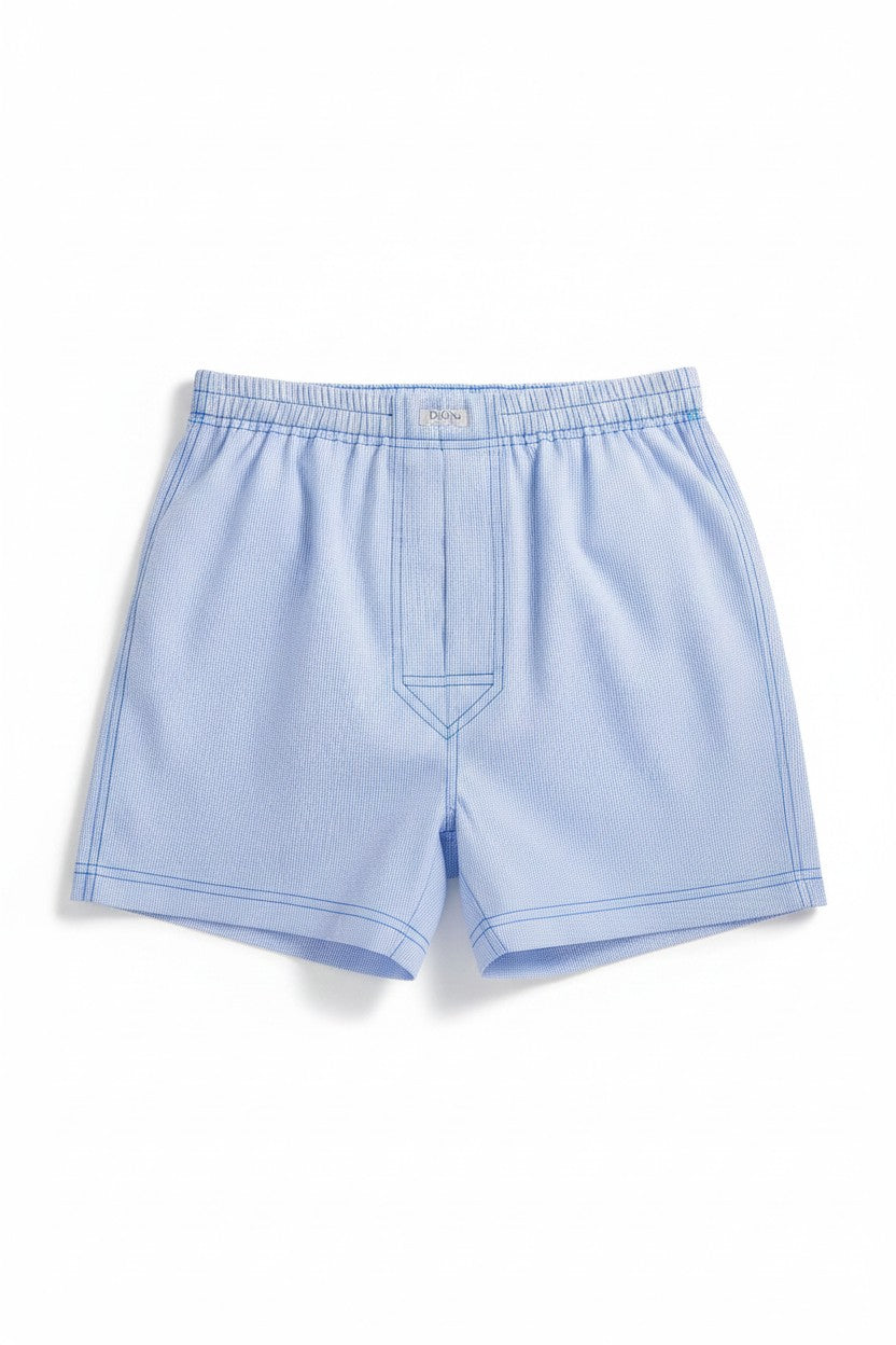 DION BOXER SHORTS - LIGHT BLUE GINGHAM