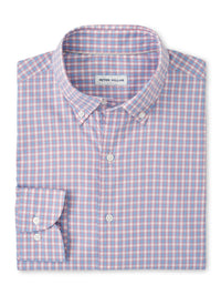 PETER MILLAR FELIX CROWN LITE COTTON-STRETCH SPORT SHIRT - CHILI RED