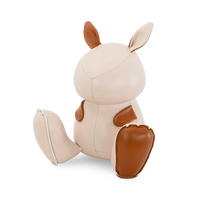 Button Down SF vegan leather rabbit bookend in wheat and tan. 'Dafi' design.