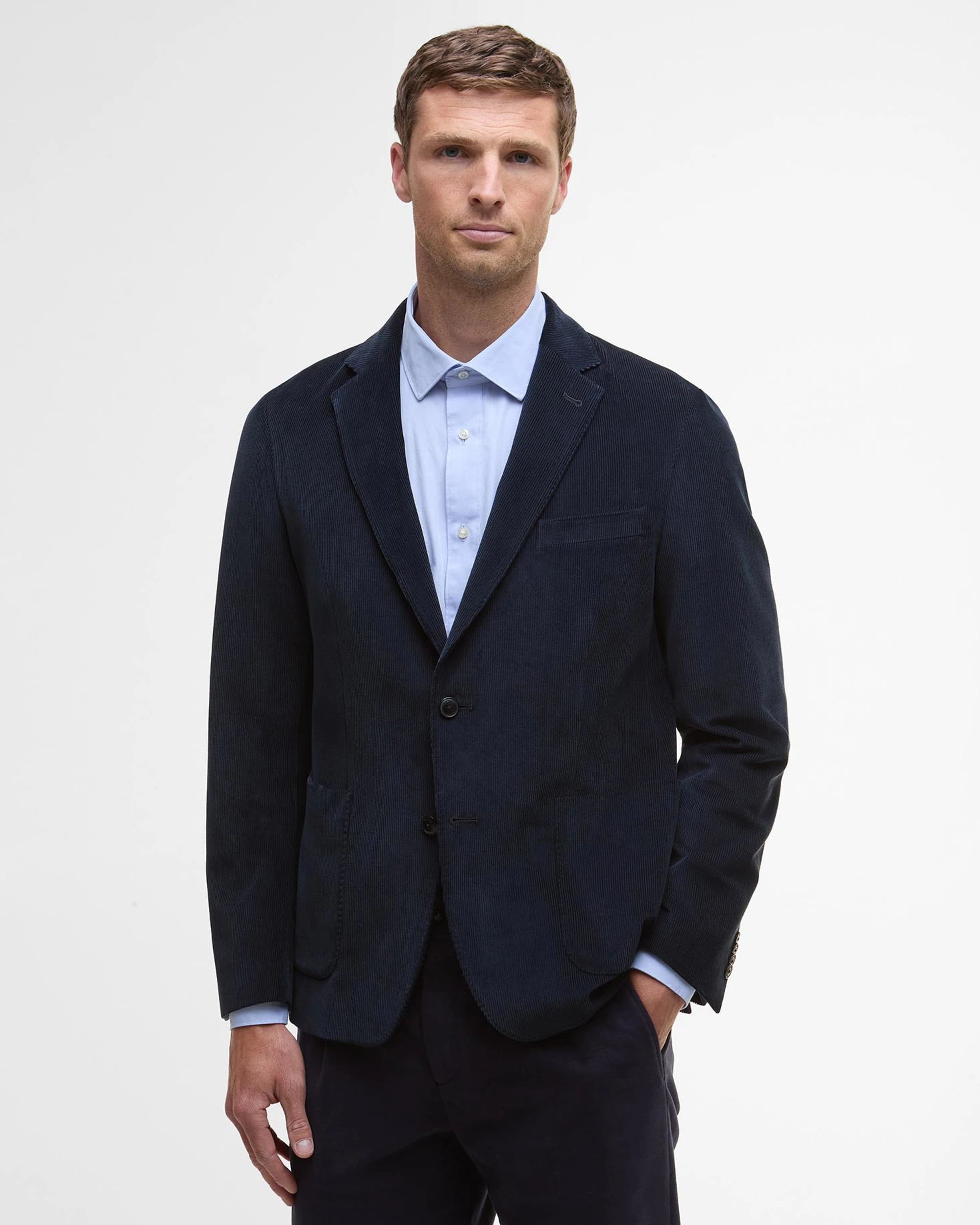 BARBOUR WALLINGTON CORD BLAZER - NAVY