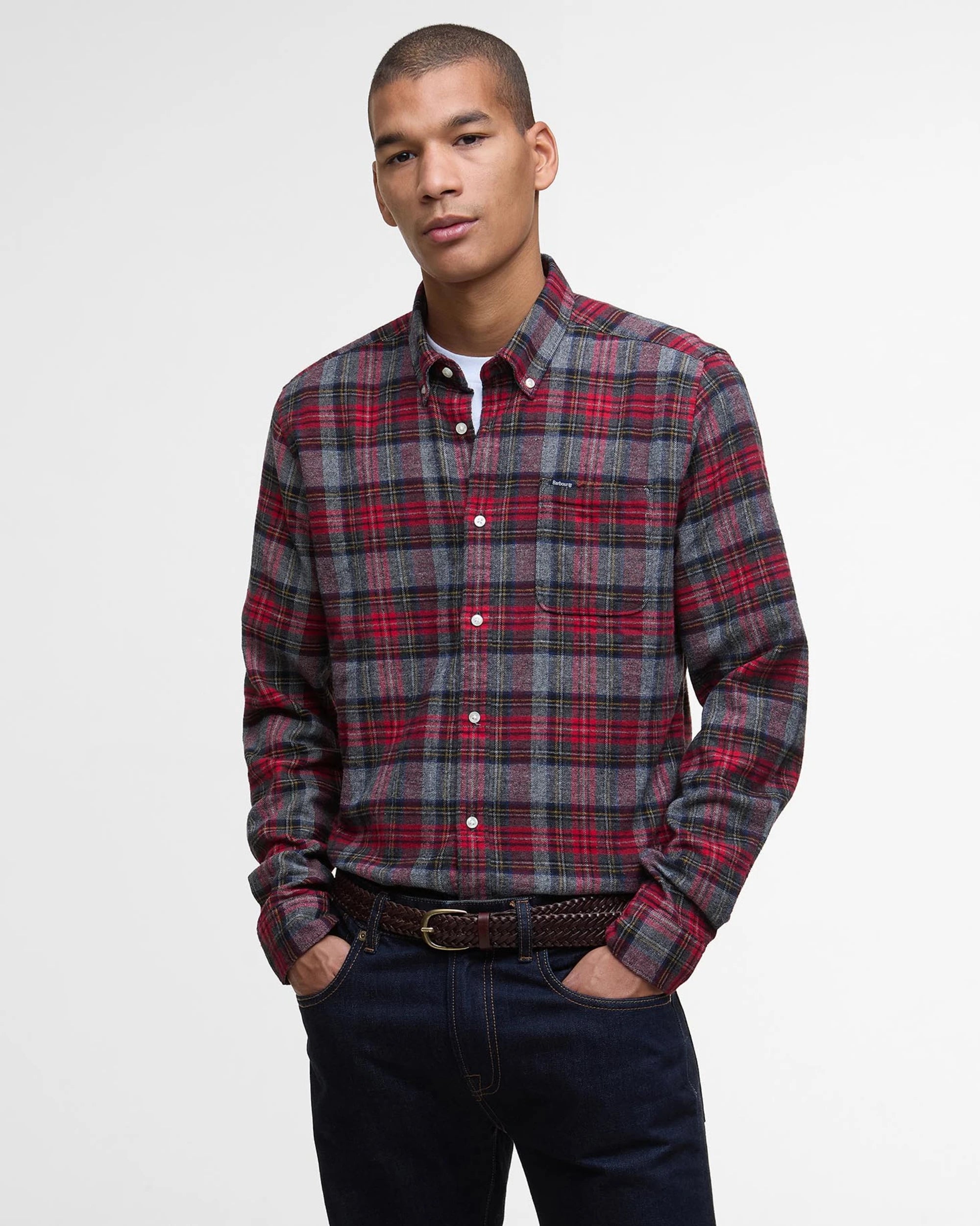 BARBOUR ASHROAD TAILORED MEN'S SHIRT - RED CHECK