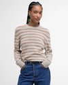 BARBOUR CLAYDON KNITTED WOMEN'S SWEATER - OATMEAL STRIPE