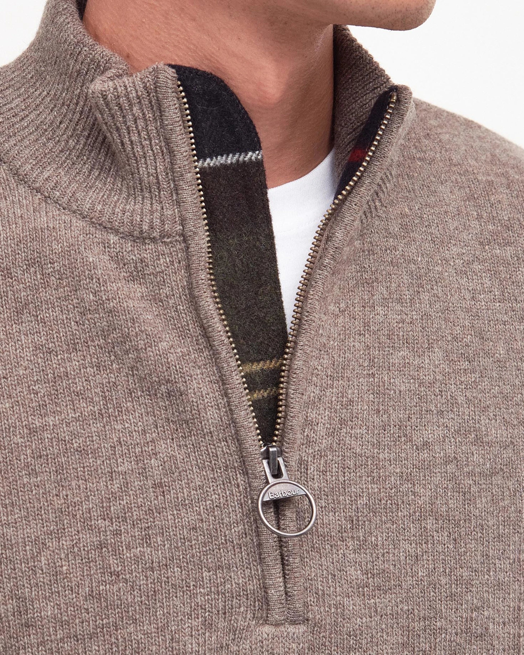 BARBOUR HOLDEN HALF ZIP MEN'S SWEATER - MILITARY MARL