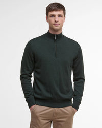 BARBOUR GAMLIN HALF-ZIP SWEATER - OLIVE