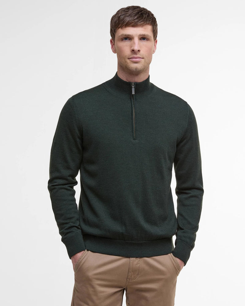 BARBOUR GAMLIN HALF-ZIP SWEATER - OLIVE