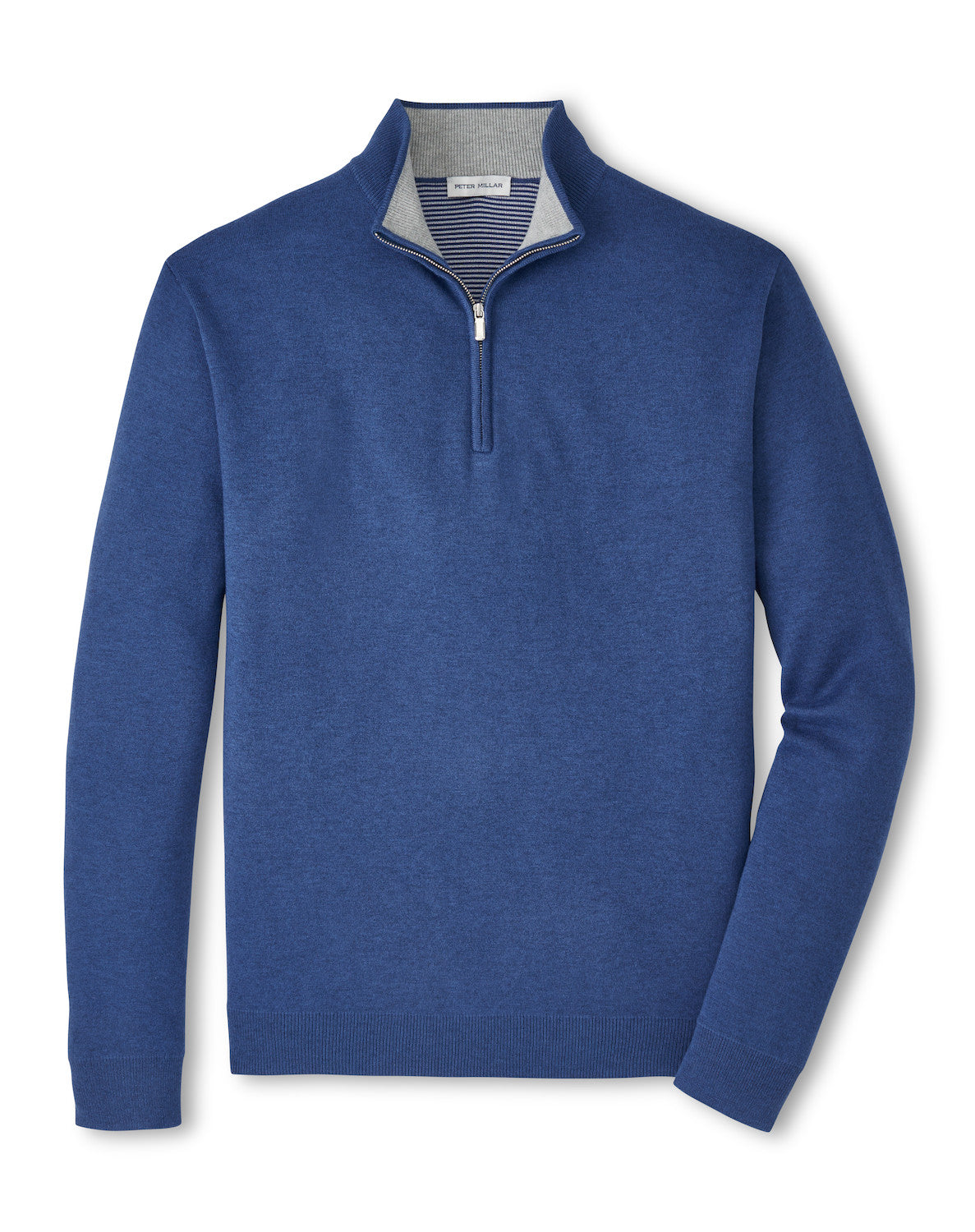 PETER MILLAR COOLSPUN COTTON QUARTER-ZIP SWEATER - WINDSOR BLUE
