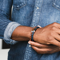 TATEOSSIAN CARBON POP BRACELET - BROWN LEATHER