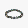 TATEOSSIAN LHASA GRAFFIATO BEADED BRACELET - BLACK RUTHENIUM PLATED WITH GREEN AGATE