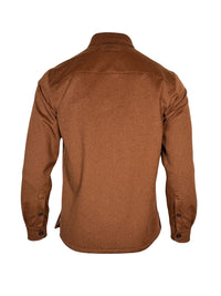 Button Down SF brown 100% cashmere overshirt jacket with button cuffs and collar. Storm System technology.