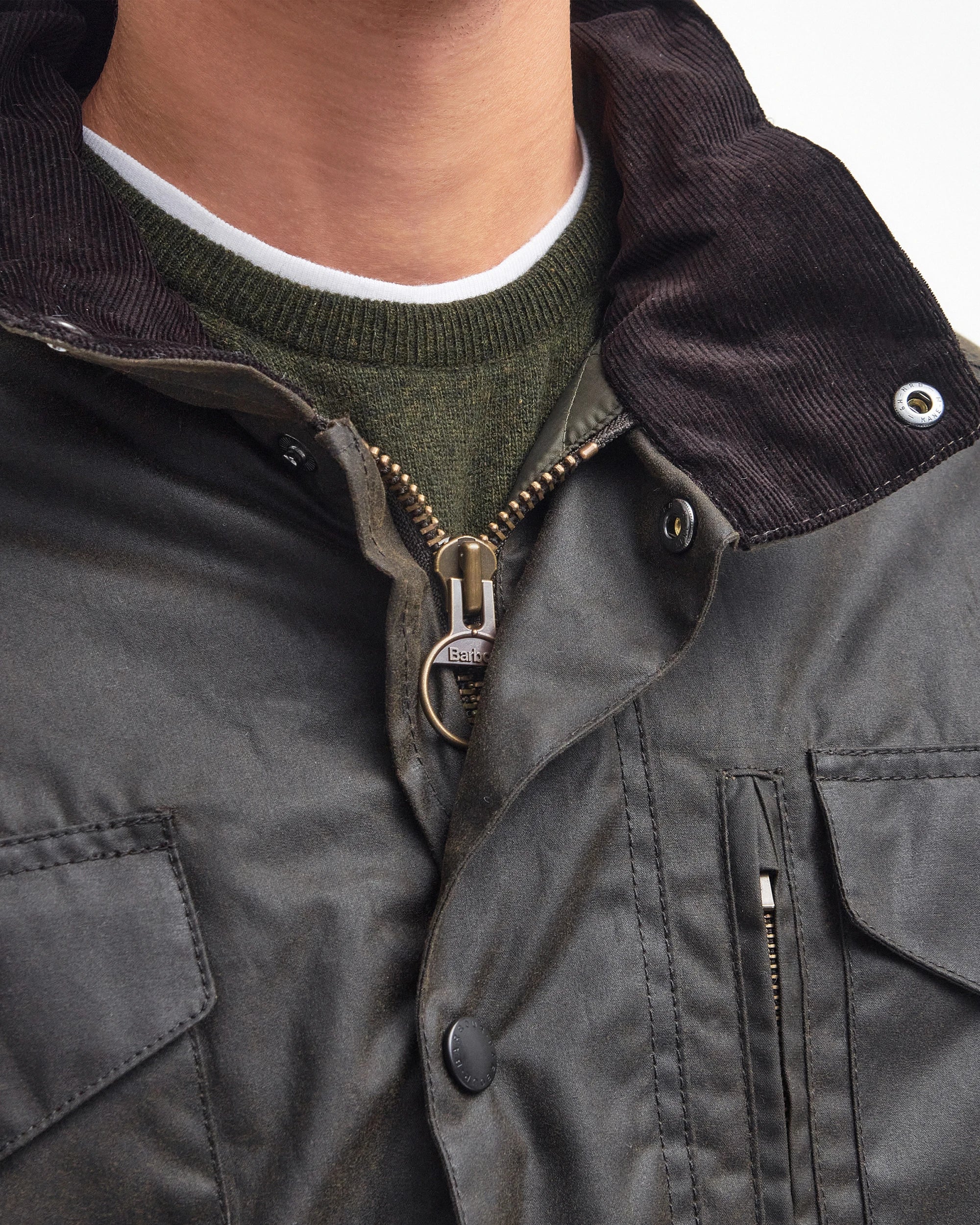 BARBOUR SAPPER MEN'S WAX JACKET - OLIVE