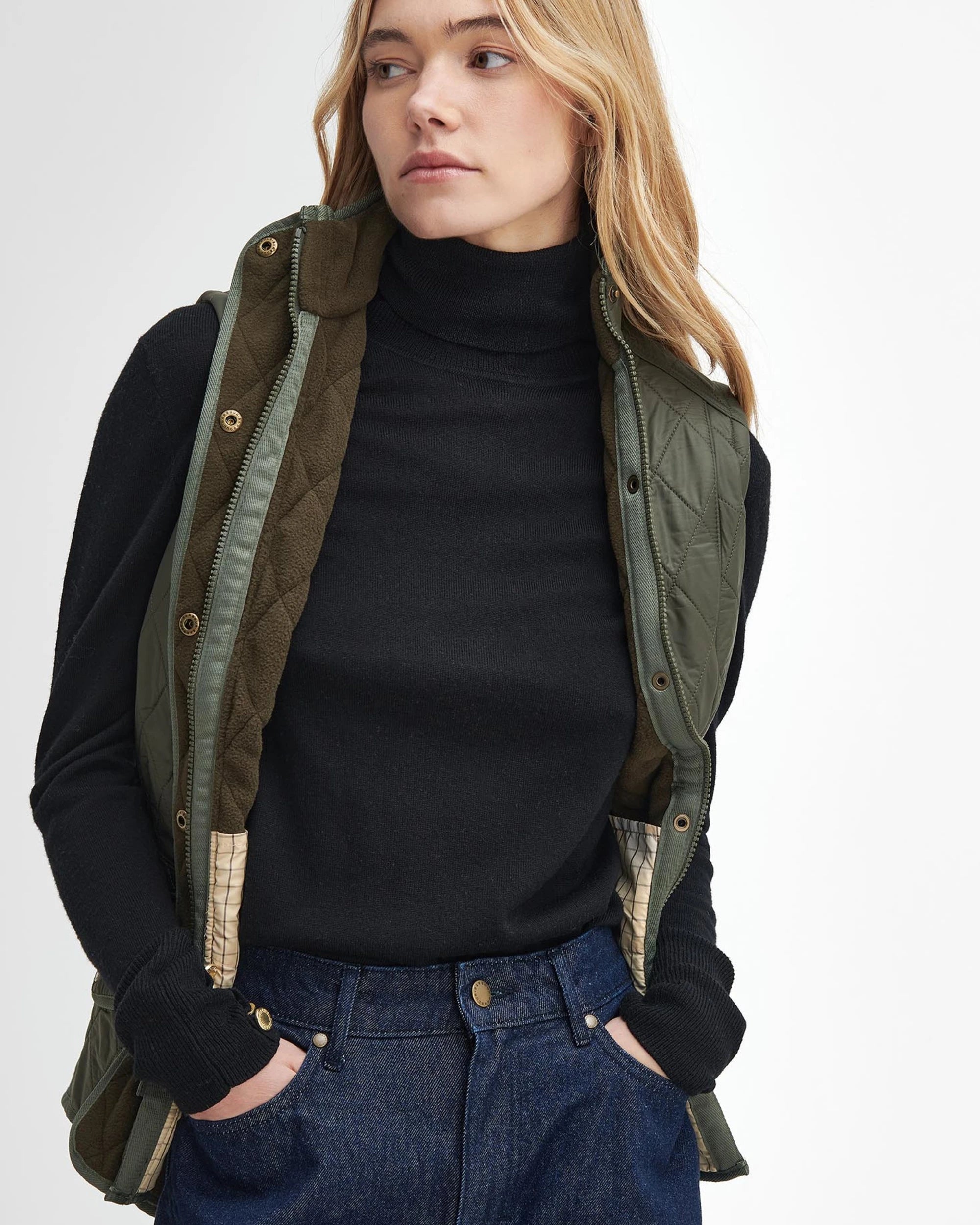 BARBOUR CAVALRY WOMEN'S QUILTED GILET - OLIVE