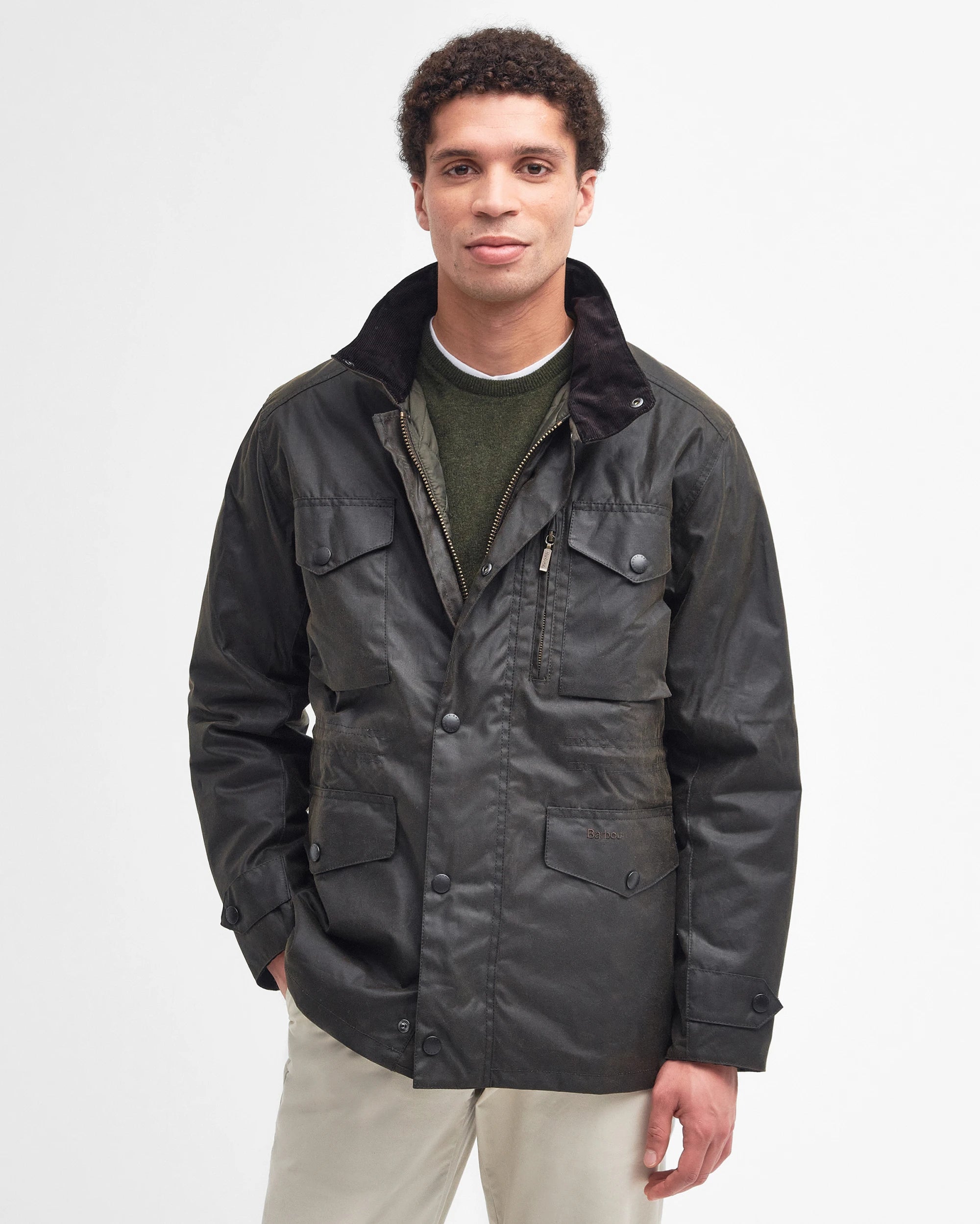 BARBOUR SAPPER MEN'S WAX JACKET - OLIVE