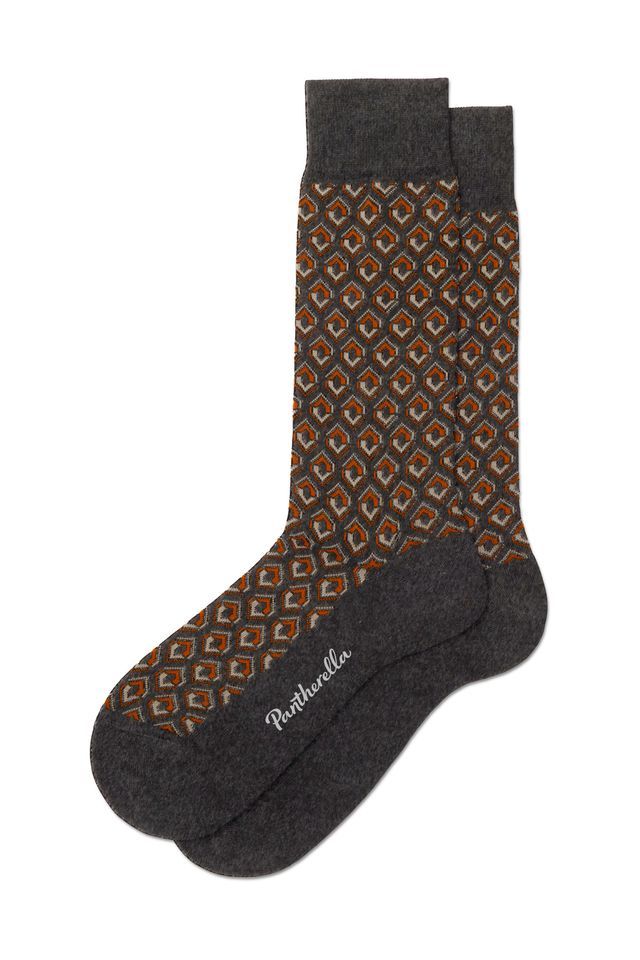 PANTHERELLA BECKFORD MEN'S COTTON FIL D'ECOSSE SOCK - DARK GREY MIX