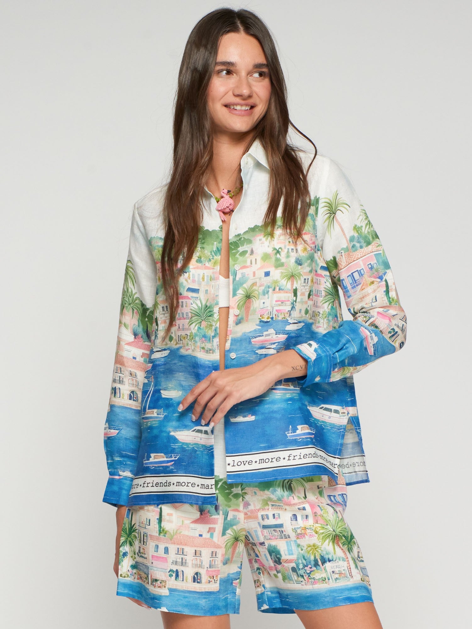VILAGALLO COASTAL CITY PRINT SHIRT