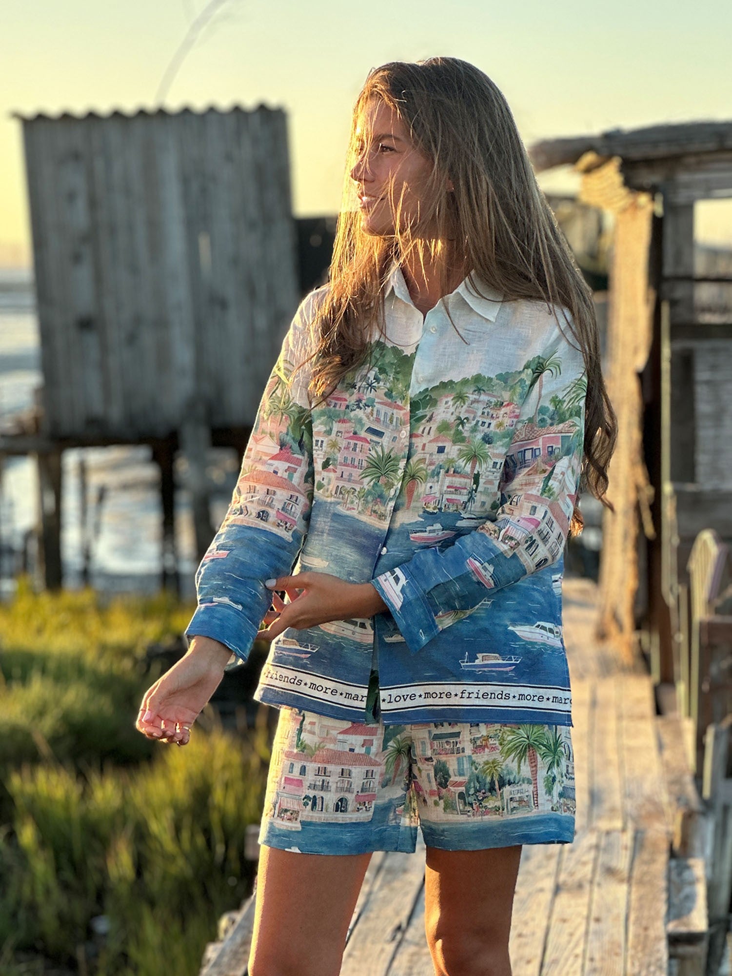 VILAGALLO COASTAL CITY PRINT SHIRT