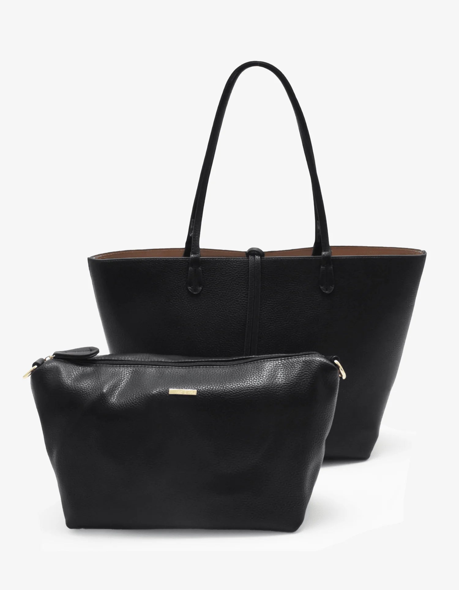 REMI/REID DEPARTURE REVERSIBLE TOTE BAG - BLACK/TAUPE