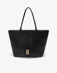 REMI/REID DEPARTURE REVERSIBLE TOTE BAG - BLACK/TAUPE