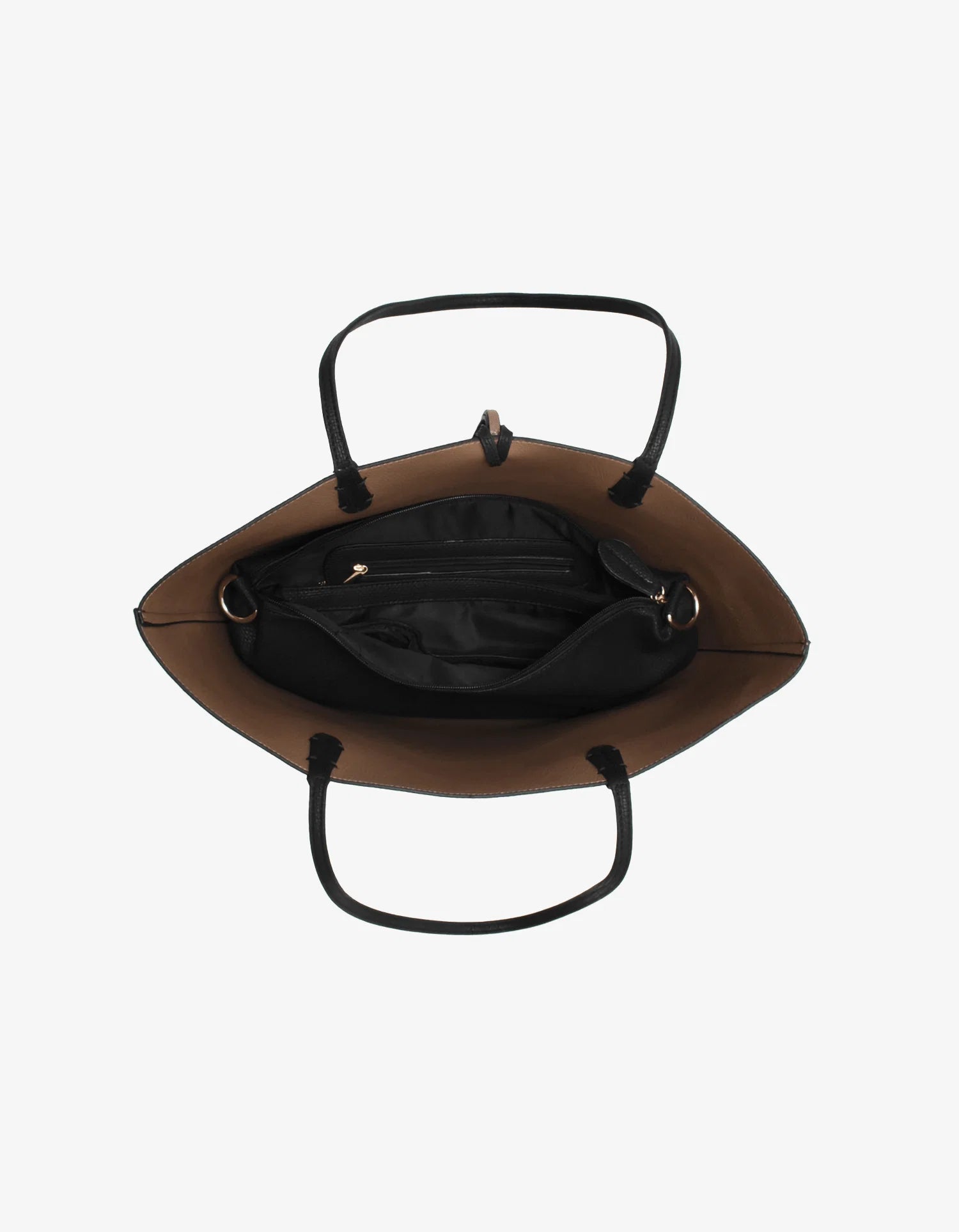 REMI/REID DEPARTURE REVERSIBLE TOTE BAG - BLACK/TAUPE