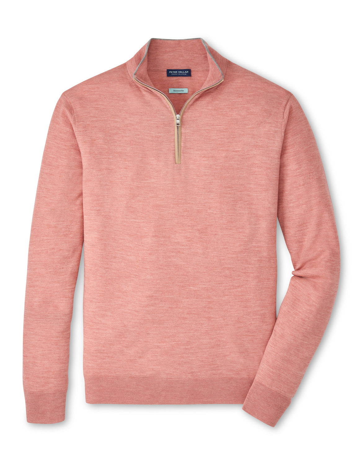 PETER MILLAR EXCURSIONIST FLEX QUARTER-ZIP SWEATER - FADED SCARLET