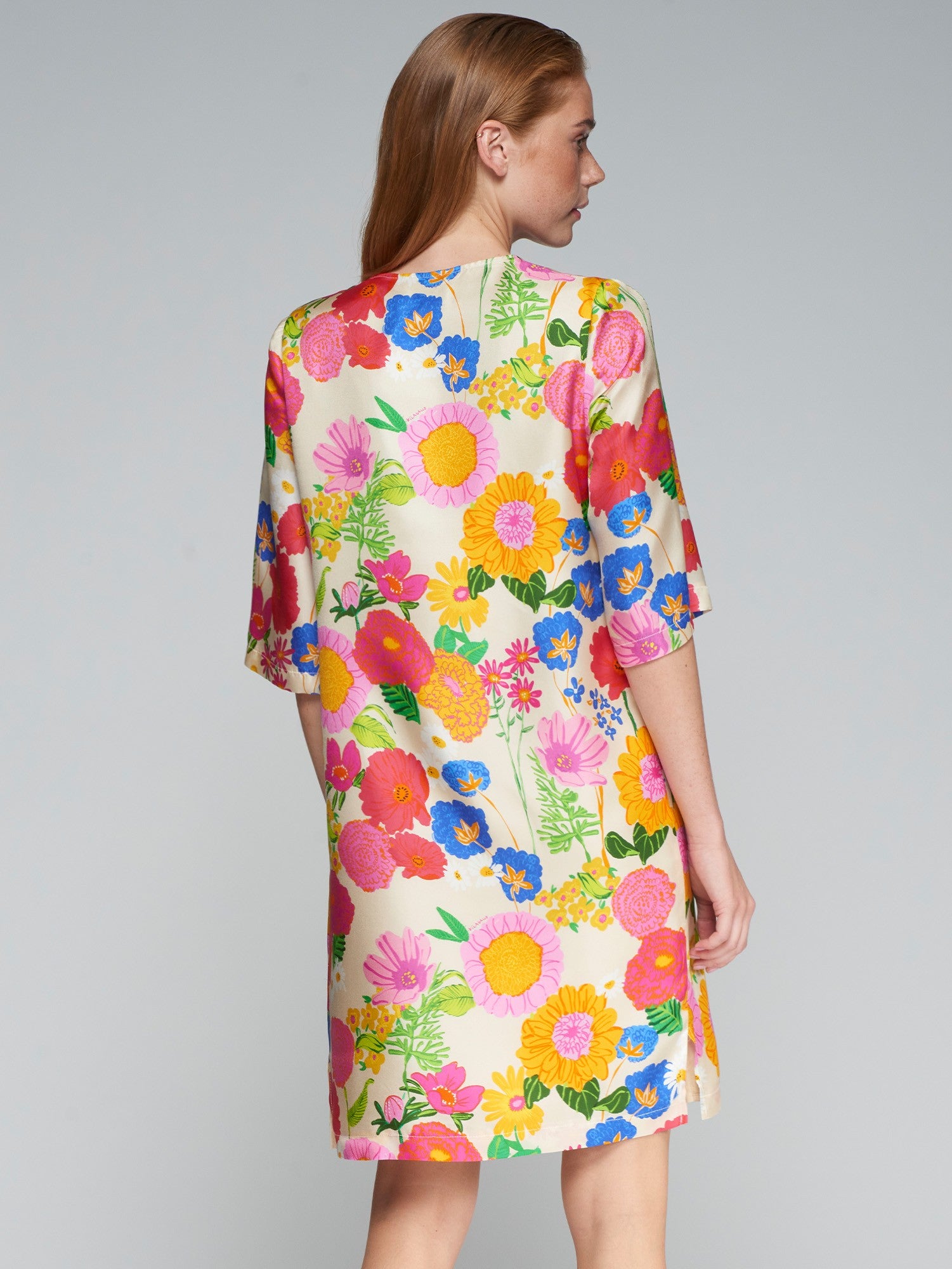 multicolor silk dress Beautiful Satin-silk Dress with beautiful color tents and shades