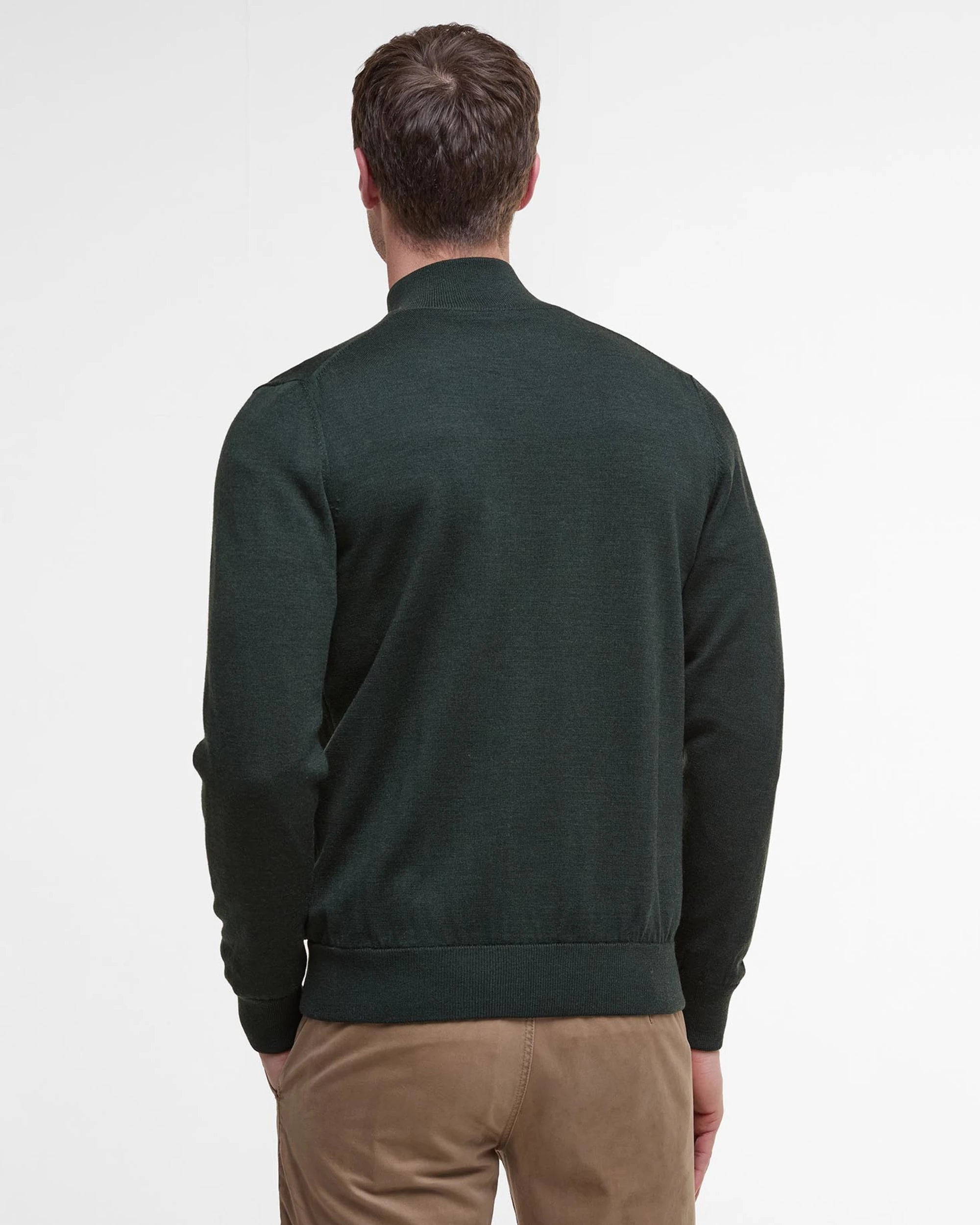 BARBOUR GAMLIN HALF-ZIP SWEATER - OLIVE