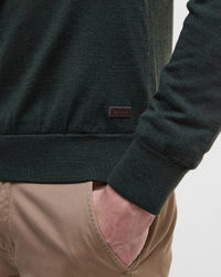 BARBOUR GAMLIN HALF-ZIP SWEATER - OLIVE