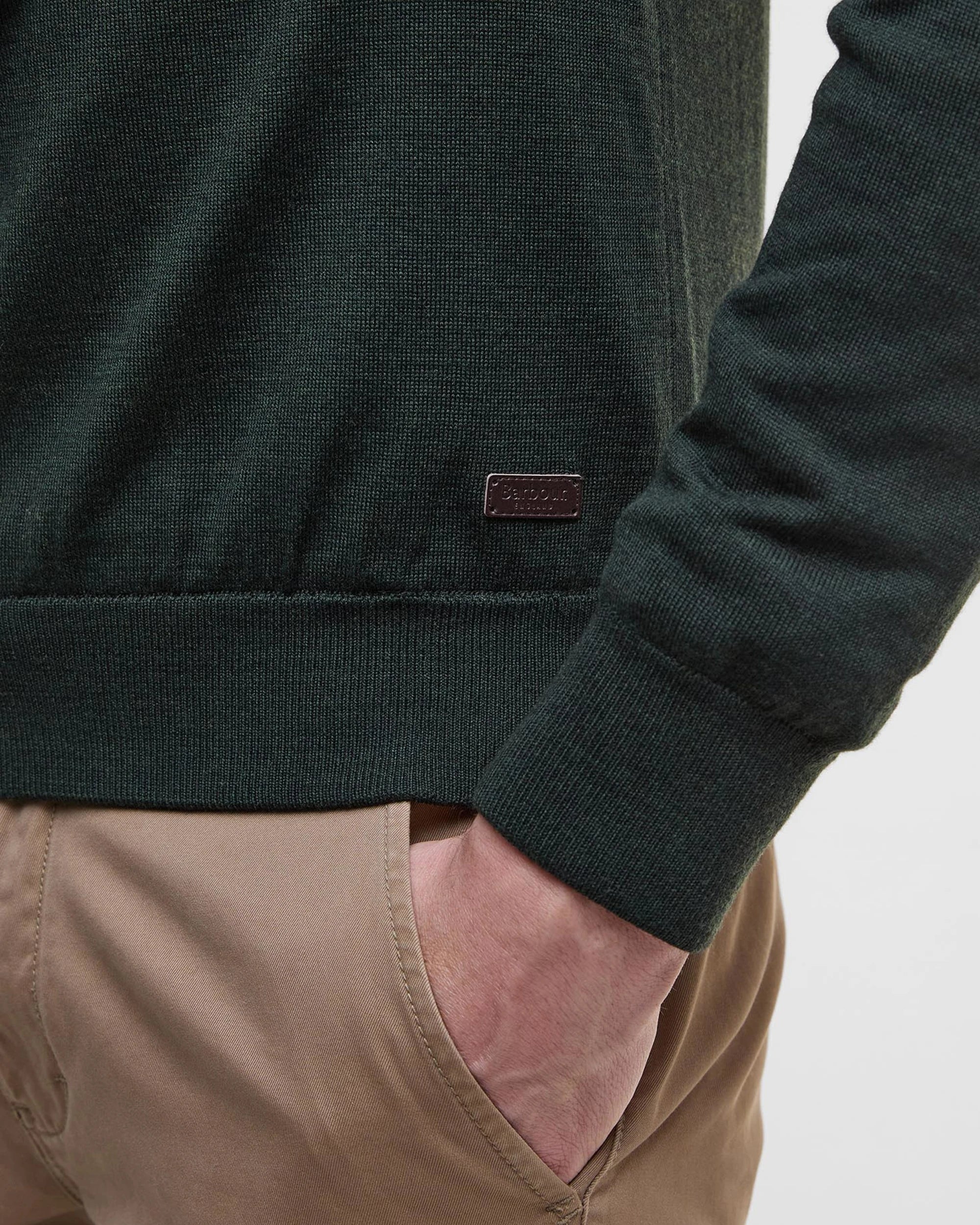 BARBOUR GAMLIN HALF-ZIP SWEATER - OLIVE