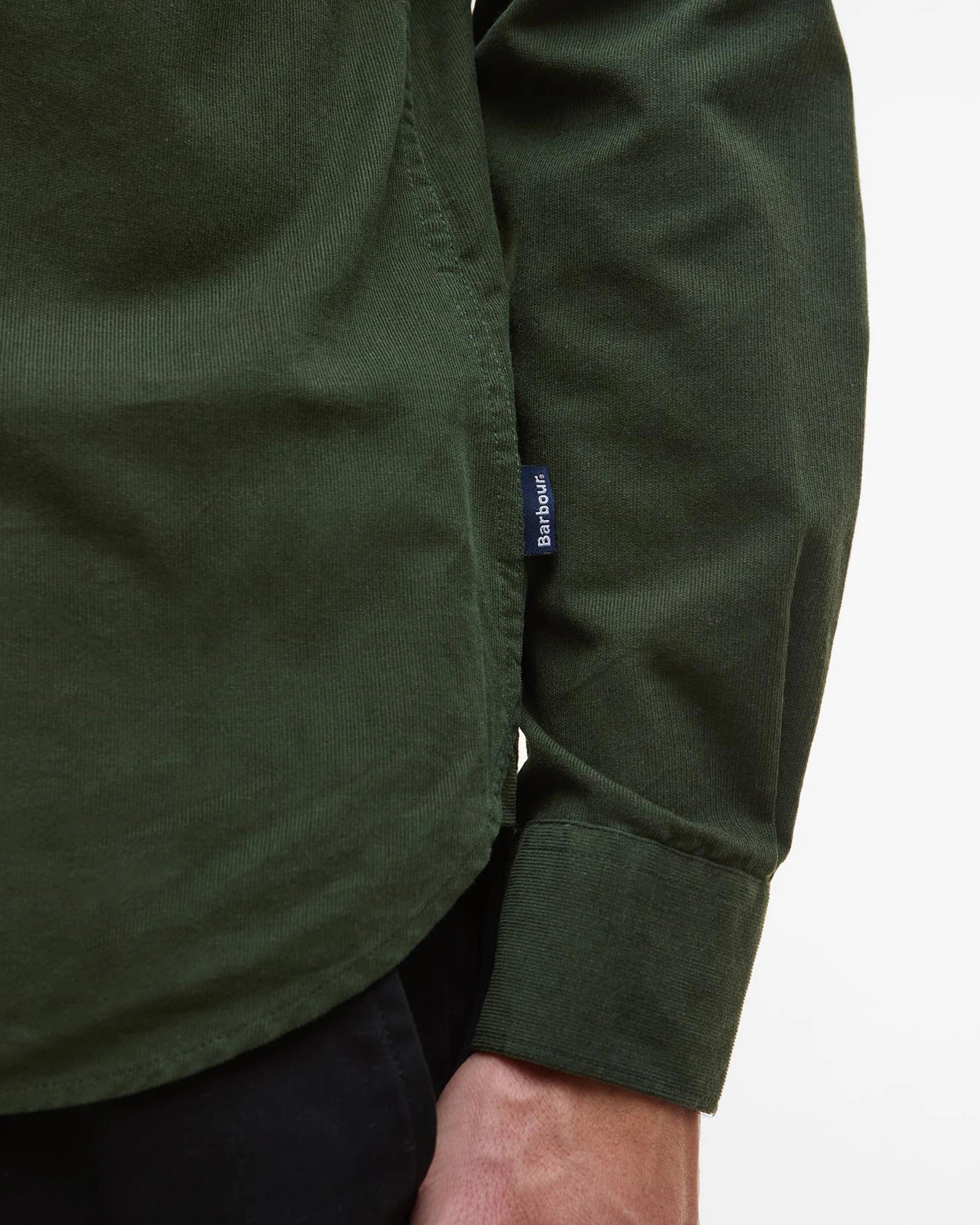 BARBOUR RUNNYMEDE TAILORED MEN'S SHIRT - FOREST MICRO CORD