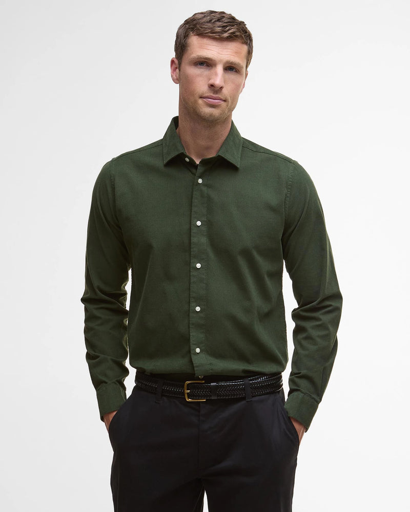 BARBOUR RUNNYMEDE TAILORED MEN'S SHIRT - FOREST MICRO CORD