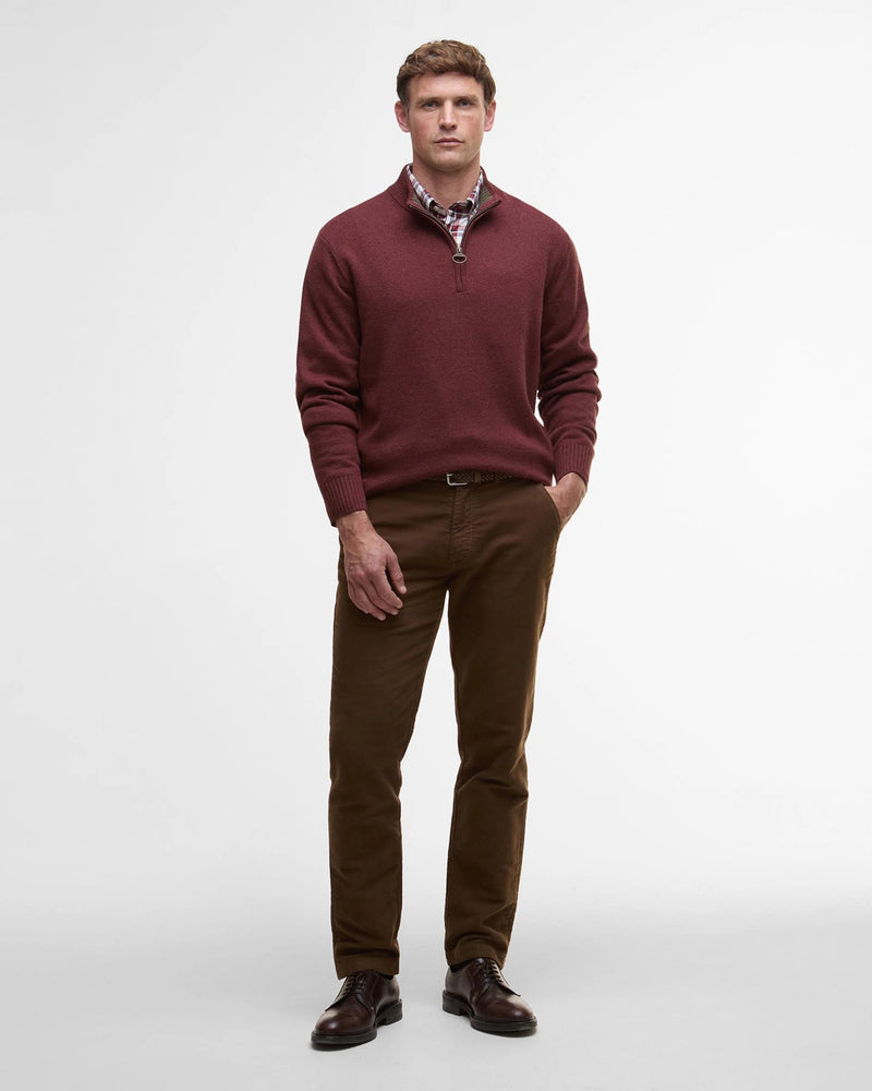 BARBOUR KELSON HALF-ZIP SWEATER - FIRED BRICK